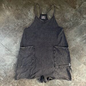 Free People Movement Hot Shot Romper XS Washed Black | FP Movement One-Piece